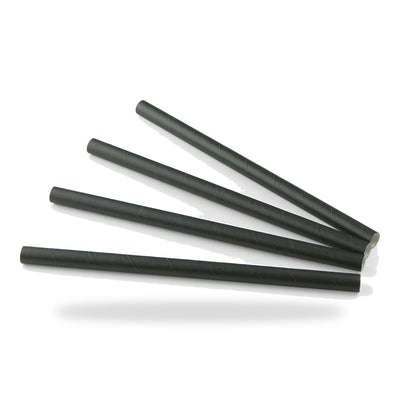 Trinkhalm Papier schwarz ø 8 mm / 15 cm