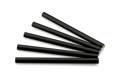 Trinkhalm Papier schwarz Ø 10 mm / 15 cm