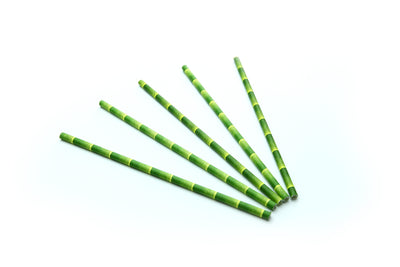 Trinkhalm Papier Bambus-Optik ø 6 mm / 20 cm