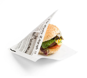 Fettdichte Papiertüte News Paper 2 offene Seiten 130 x 150 mm
