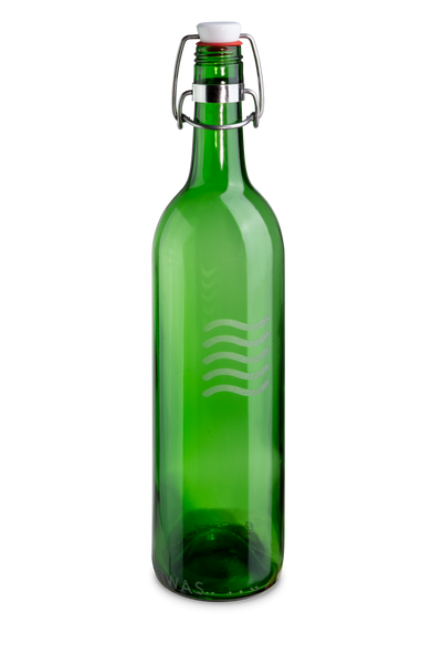 Iwas Flasche grün gefrostet Waves mit Kappe, 70cl/23.7oz ø 7,4 x h31 cm